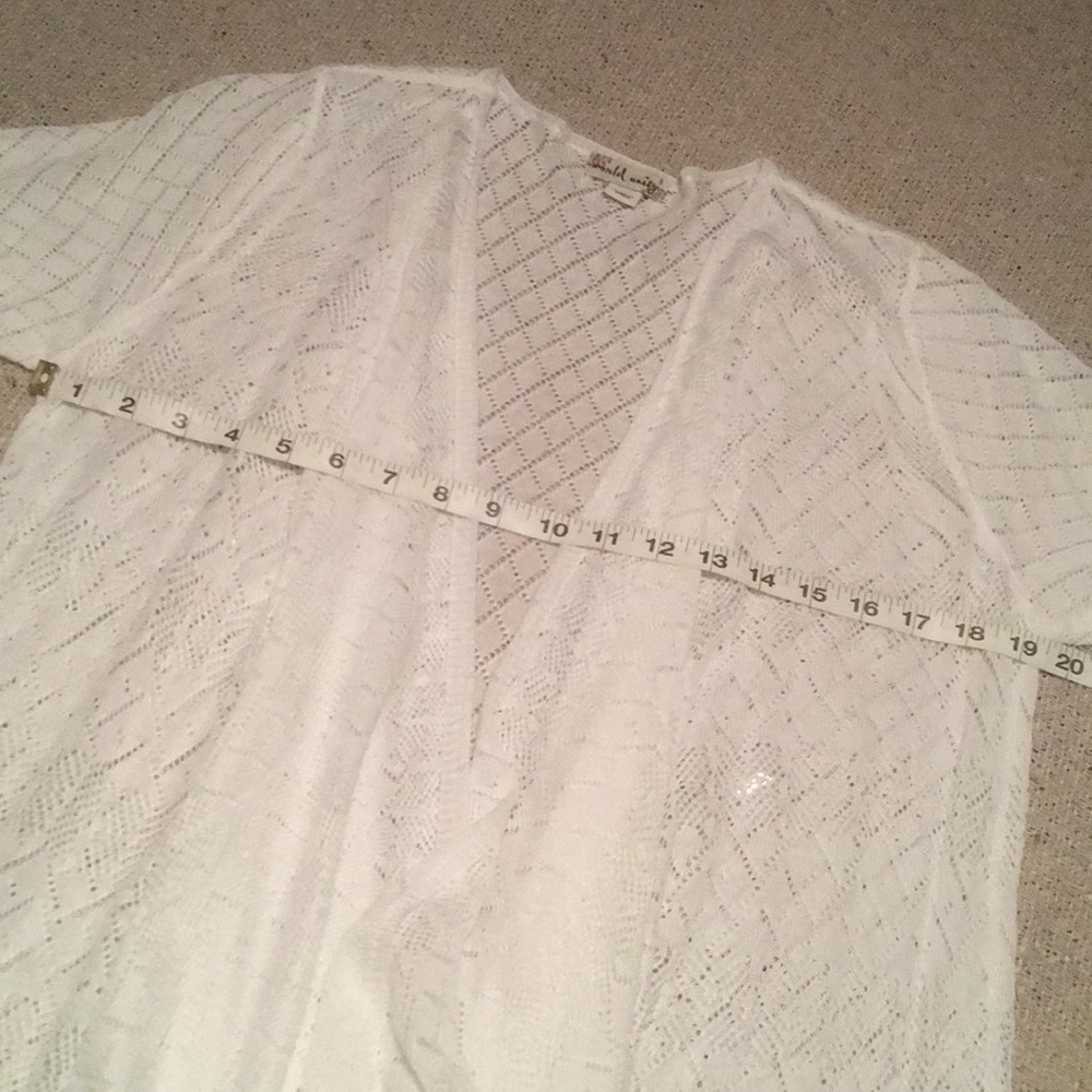 NWT White Short Sleeved Open Cardigan - Picture 3 of 6
